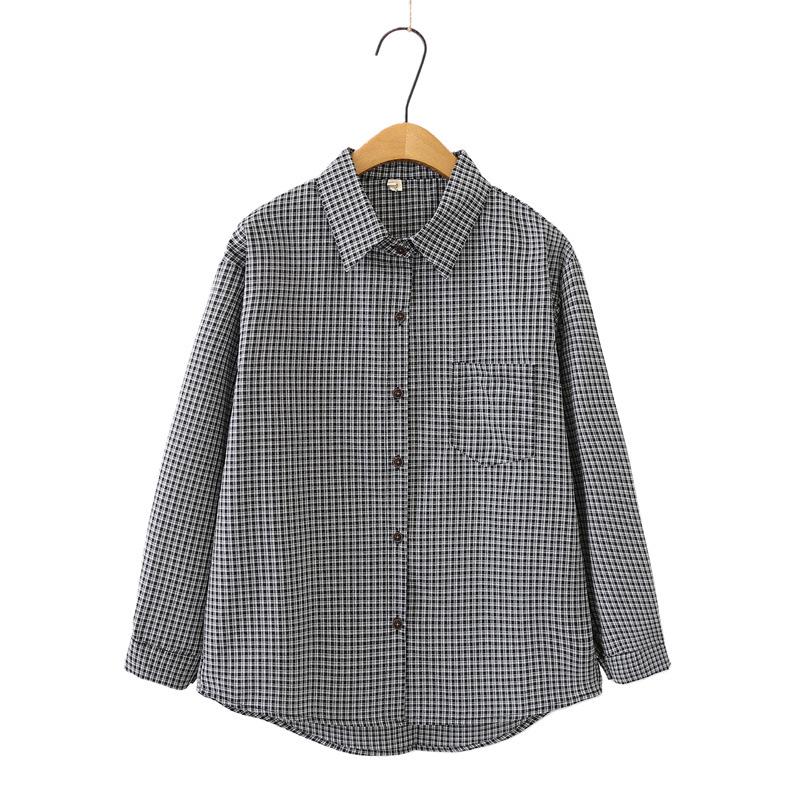 

2026 Spring Plus Size Women s Long Sleeve Plaid Shirt Cardigan Fashion Literary Style Jacket 3XL