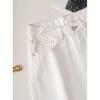Elegant White Denim High-Waist Wide-Leg Pants - Summer Slim Fit