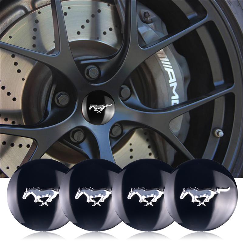 4pc 56mm Car Styling Wheel Center Hub Cap Sticker Auto Decoration Decals For Ford Mustang Shelby Edge Kuga Transit Fiesta Mondeo
