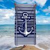 1pc Ultra-Soft Microfiber Beach Towel | Anchor Navigation Pattern, Lightweight and Absorbent, Ideal for Yoga, Travel, Swimming