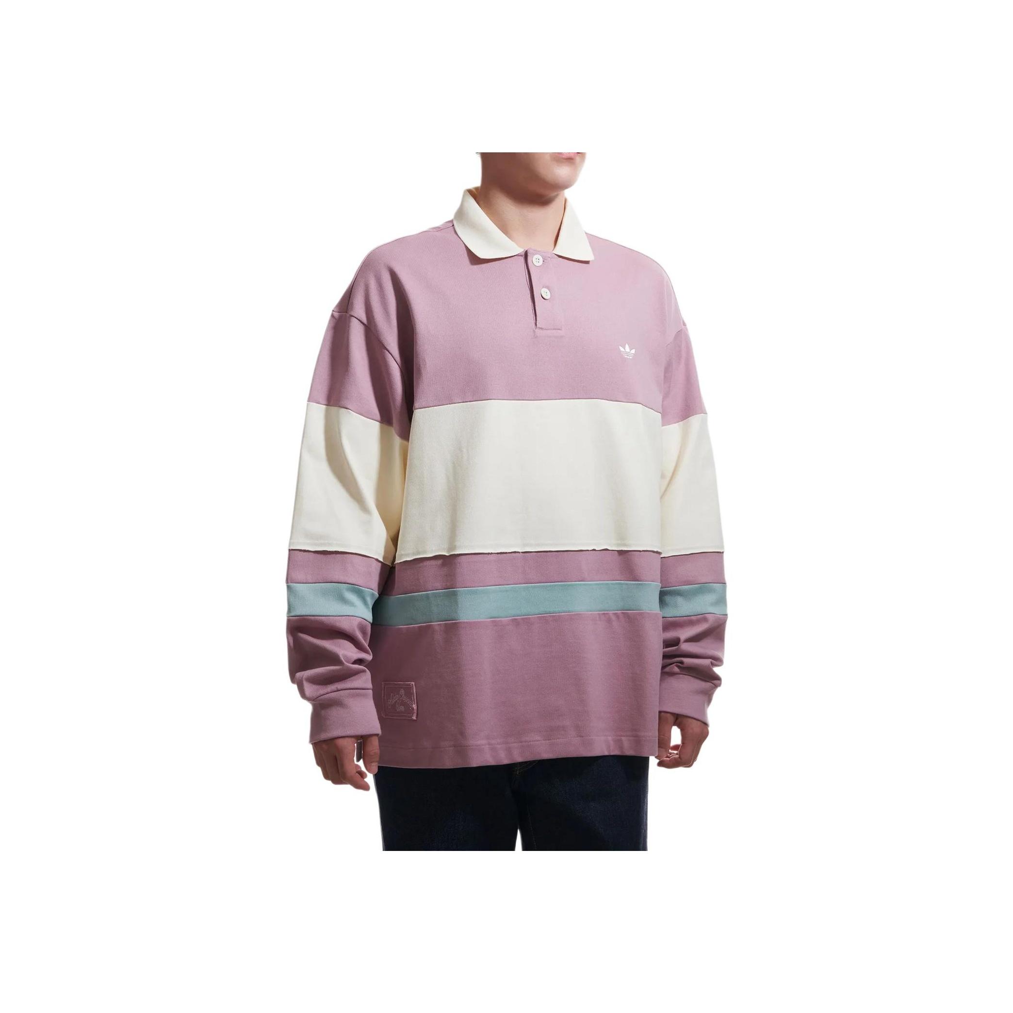 

Adidas Originals Uma Color Block Fashion Long Sleeve Polo Shirt Men tops Purple HR6454 2XL