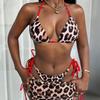New Printed Apron Style 3 Piece Set Tie Strap Bikini Swimsuit 0877