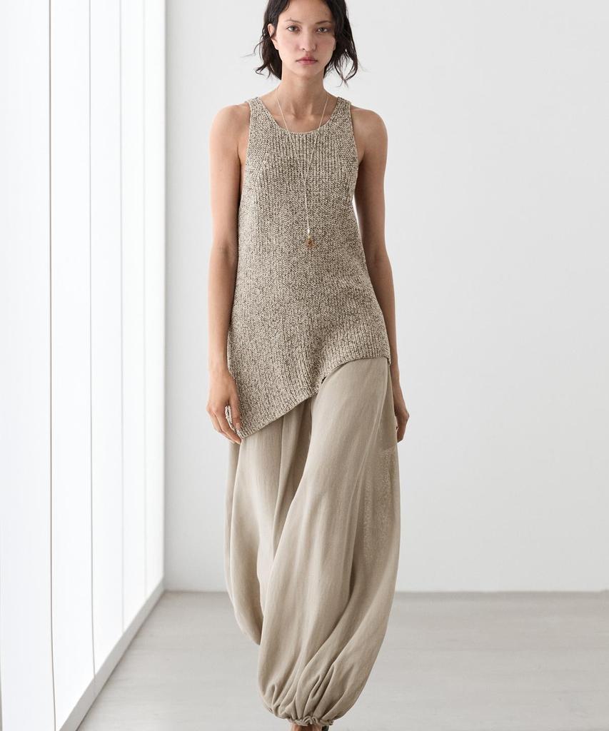 Masimodutti Wide Waistband Sarouel Pants