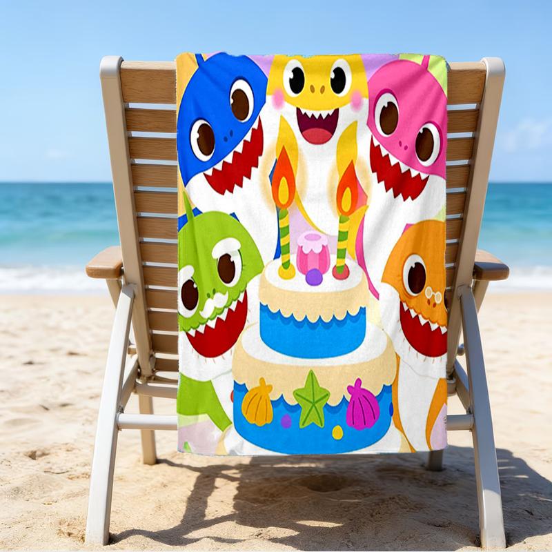 Ultra-Soft Beach Towel with Shark Theme,Ideal for Pool - Camping, Diving - Perfect Travel Essential, Vibrant Beach Towel.