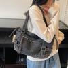 Large Capacity Commuter Tote Bag Women's Denim Shoulder Crossbody Bag