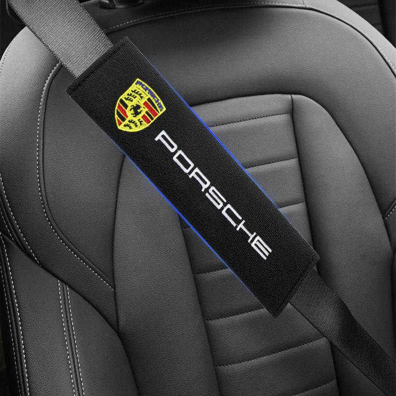2Pcs Seat Belt Cover Car Cotton Safety Shoulder Protector For Porsche 911 928 944 968 Boxster Cayenne Macan Panamera