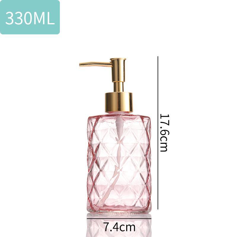 Luxurious Vertical Stripe Glass Pump Bottle for Soap, Lotion, or Shampoo