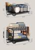 Multifunctional Kitchen Dish and Bowl Organizer Rack with Draining and Chopstick Storage