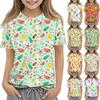 Children's Printed Round Neck Short Sleeved Casual T-shirt