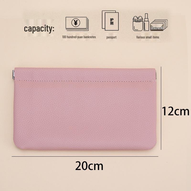 2025 Lychee Grain PU Coin Purse with Automatic Closure - Multipurpose Pouch for Cosmetics, Jewelry, Lipstick, and Accessories