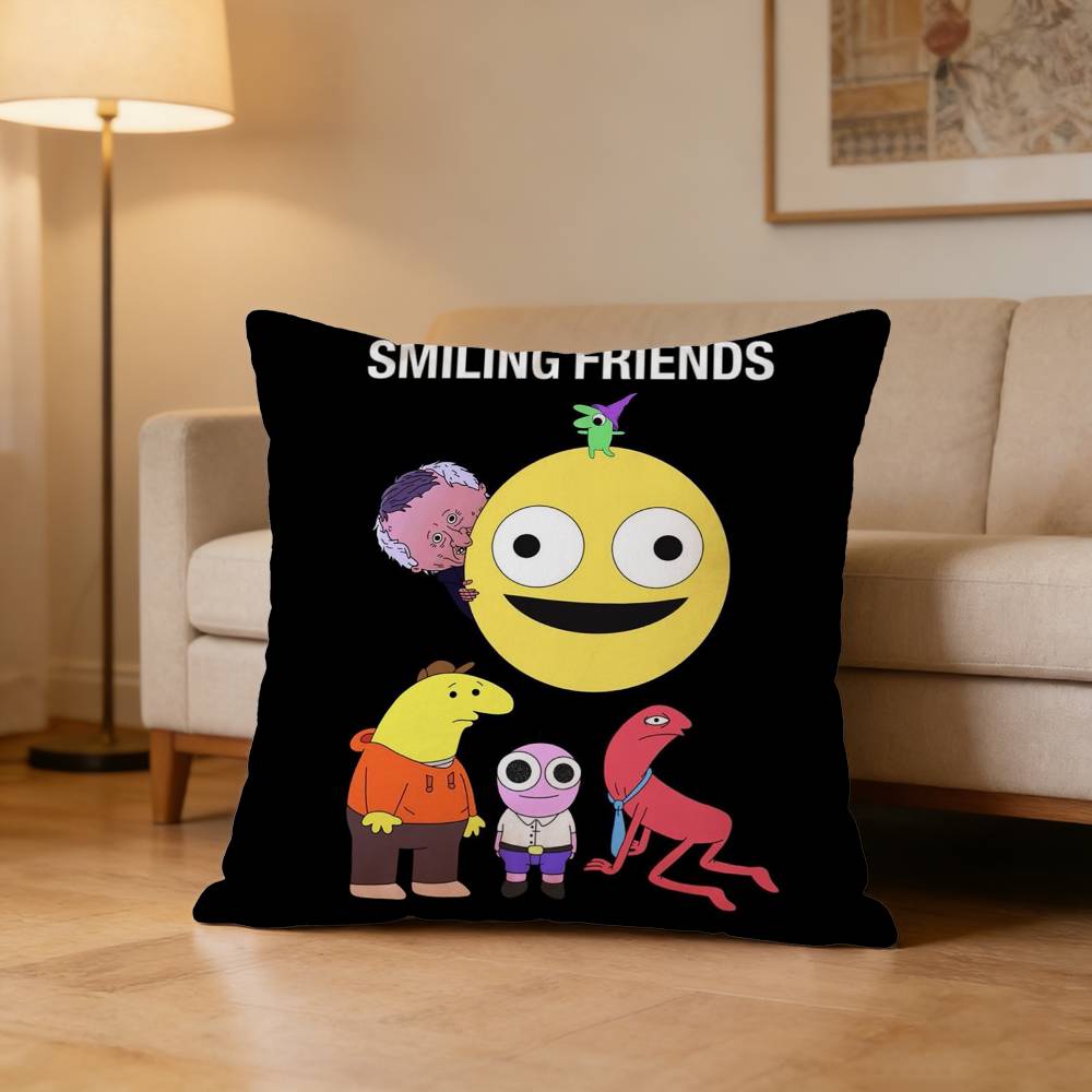 

cartoon Ssmiling fFriends Pillow Case Pattern Printed Pillowcase For Living Room Sofa Cushion Cover 30x30cm
