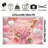 Happy Mother's Day Photography Backdrop Balloons Flowers Love Heart I Love Mom Mother's Day Party Decor Photo Background Studio