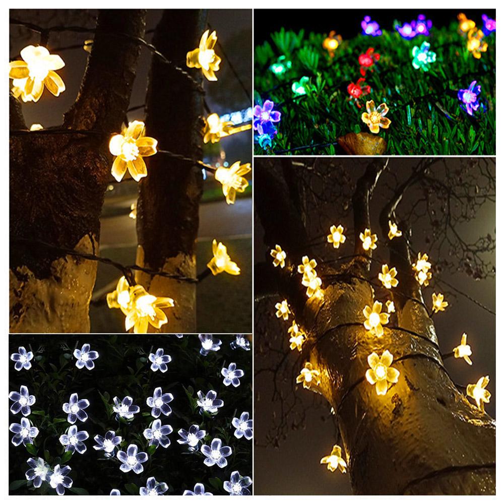 LED Solar String Christmas Lights IP65 Waterproof Flower Garden Blossom Party For Outdoor Home Wedding Holiday Decoration