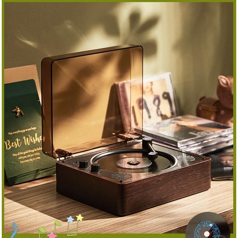 10 W 5 V Vintage Vinyl CD Player Mobilny Bluetooth Duży Akumulator System Dźwiękowy Stereo Podwójny Głośnik Gramofon