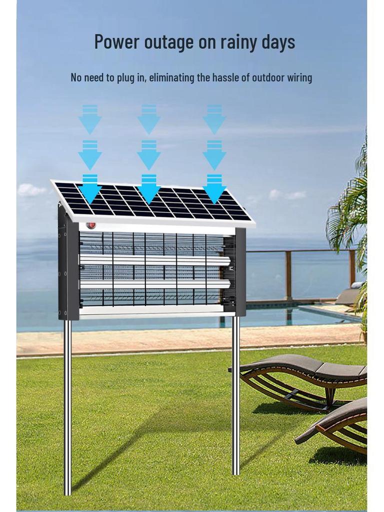 Solar Wasserdichte Mückenvernichtungslampe für den Außenbereich - Hochleistungs-Violettlicht