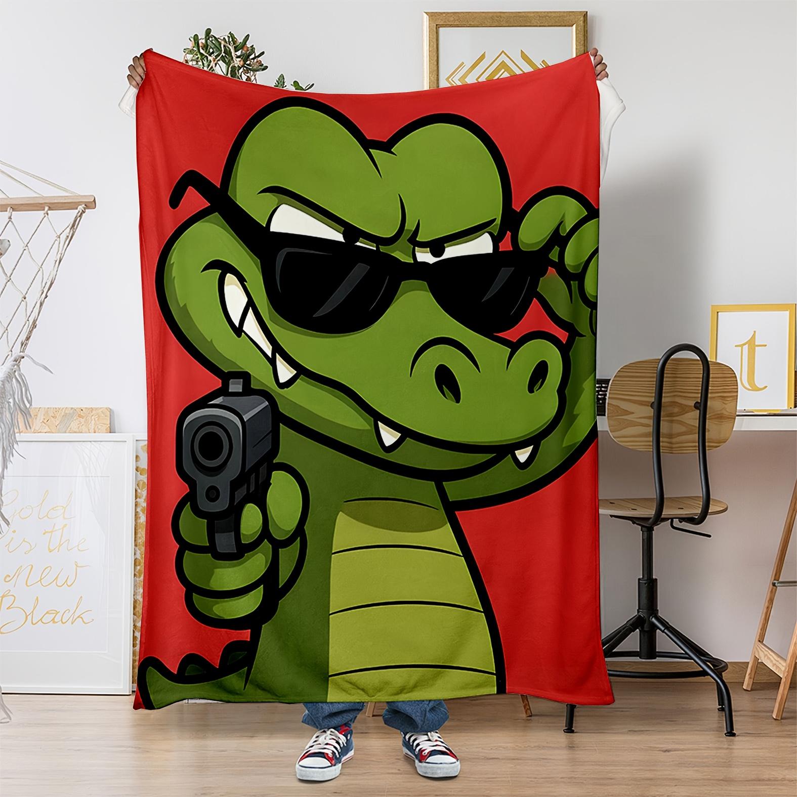 

Weird and cool dinosaur pattern Flannel printed blanket suitable for all seasons suitable for living room office sofa and travel 75x100cm