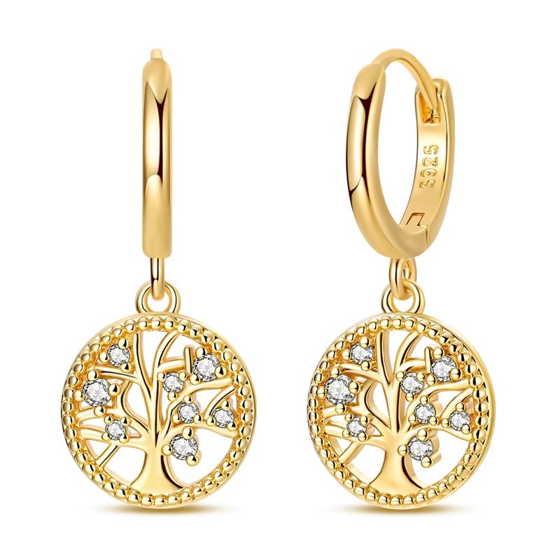 Náušnice pro ženy 925 Sterling Silver Kruhové náušnice Diamantové Srdce Lásky Zámek Broskvové Srdce Náušnice Krásný Dárek