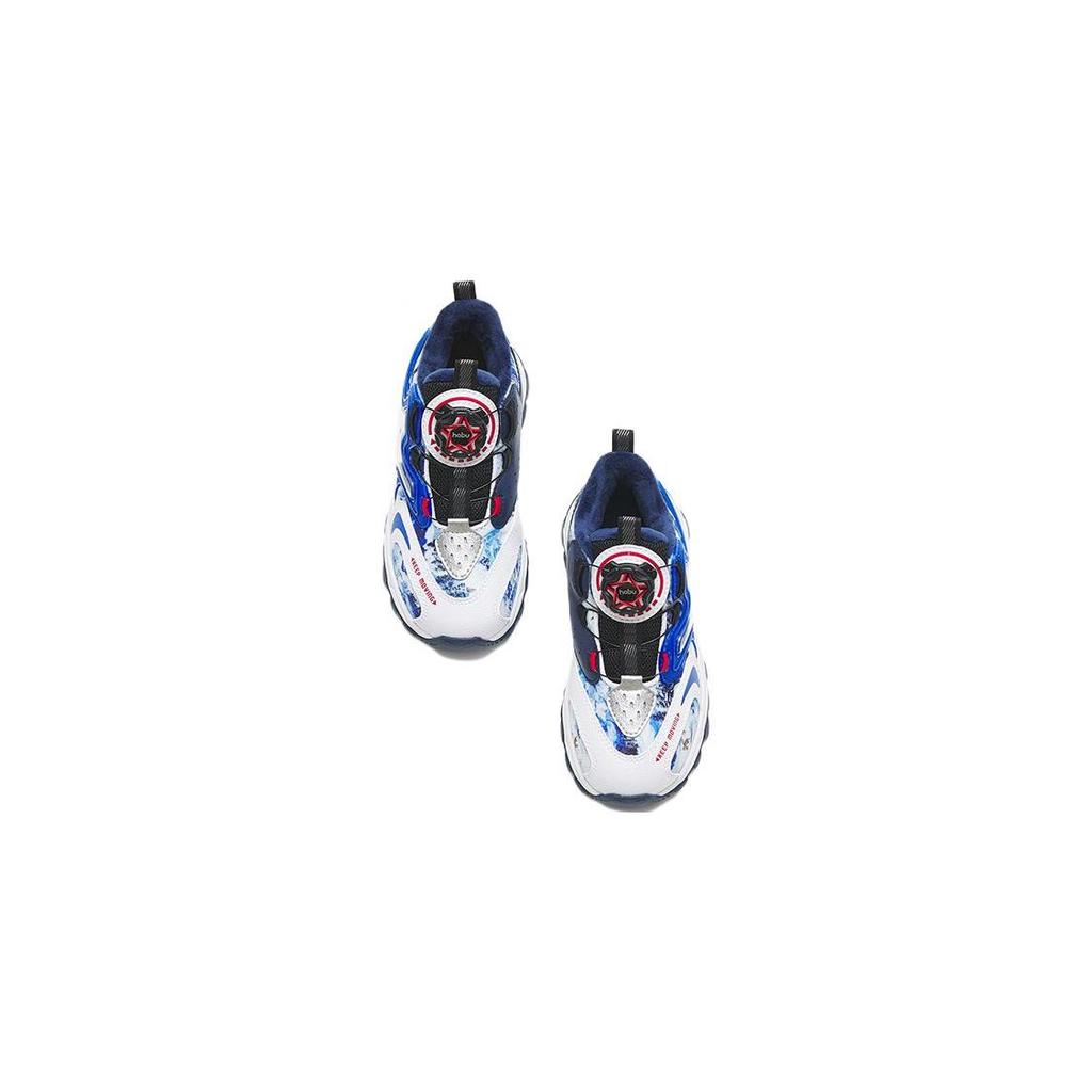 Anta Rotating Buckle Fleece Lined Wear Resistant Non Slip Warm Childrens Casual Shoes Kids Casual Shoes Blue White 312249988-5