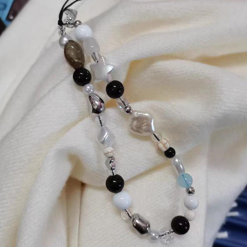 Y2K Heart Flower Beaded Phone Strap Charm Lanyard Anti Loss Keychain For Airpods Coase Ccd Pendant