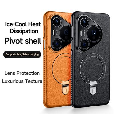 Magnetisk Ringhållare Läderfodral För Huawei Pura 80 Ultra 80 70 Pro Plus Trådlös Laddning Stötsäkert Skydd För Pura80 Pro Max
