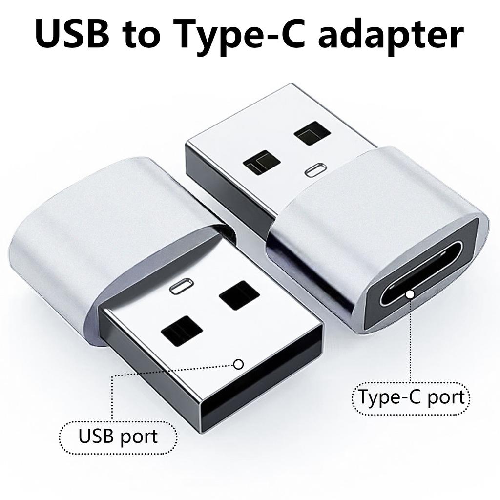 Metal USB Type C Female To USB2.0 Male Adapters 10Gbps Data Converters OTG Adapters for Phone Laptops