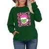 Women's Fashionable Casual Plus-Size Long Sleeve Pullover Printed Sweatshirt