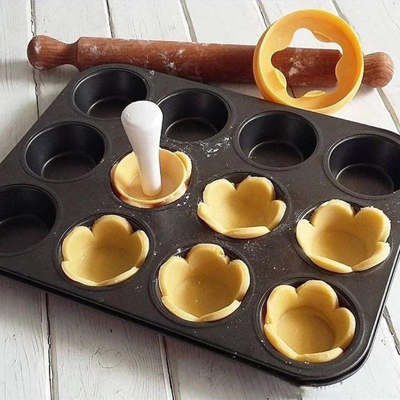Tart Shells Mold Pastry Tamper Plastic Mini Tart Tamper Round Tartlet/Tarts Shell Maker Baking Tools Cupcake Muffin Cake