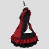Shangki Maid Outfit, Chinese Lolita Dress, Gothic Lolita Waitress Dress with Ruffles and Headband, Red (Red, Size XL)