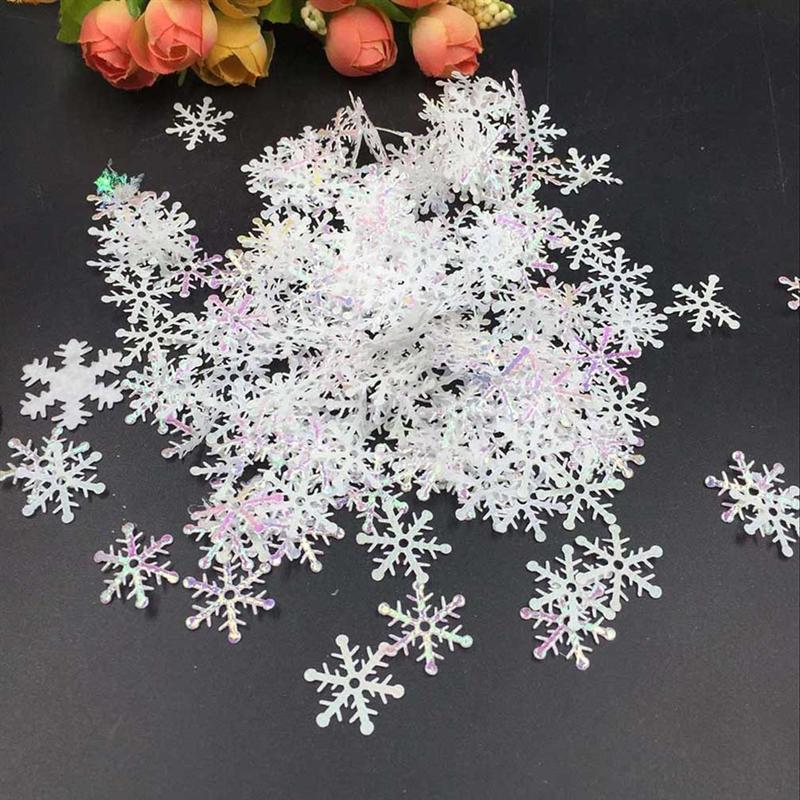 200/300PCS Snowflakes Confetti Decorations for Christmas Winter Confetti Snow Party Wedding Birthday Holiday Party Table Decorations Supplies