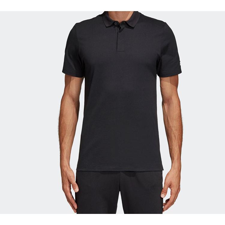 Adidas Polo Shirts Men's Black Polo Collar Moderate Straight Fit DT9911