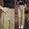 Trendy High Waist Cargo Pants - Wide Leg, Loose, Slimming Fit for Spring & Autumn