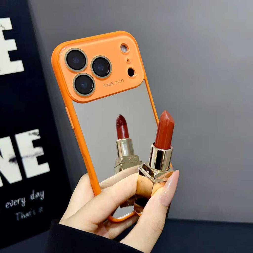 Creative iPhone 17 Pro Max Case with Makeup Mirror and Full Coverage for Apple 16/15
