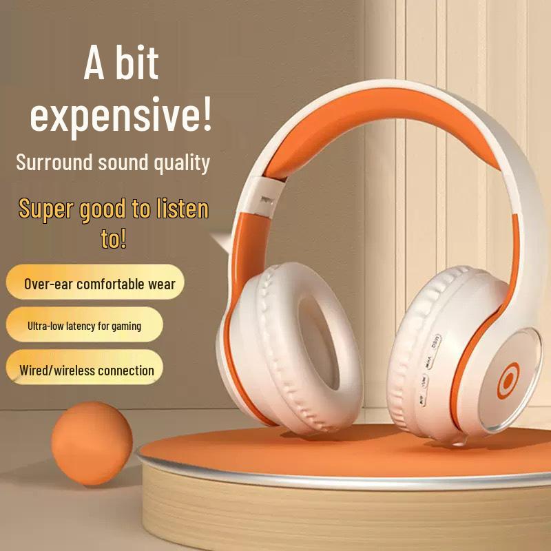 New Noise-Cancelling Over-Ear Wireless Bluetooth Headset with Card Slot and Extended Battery Life for Gaming.