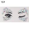Fashion Colorful 3D Crystal Temporary Tattoo Face Gems Jewels Rhinestone Glitter Adhesive Stickers Festival Body Facial Decor