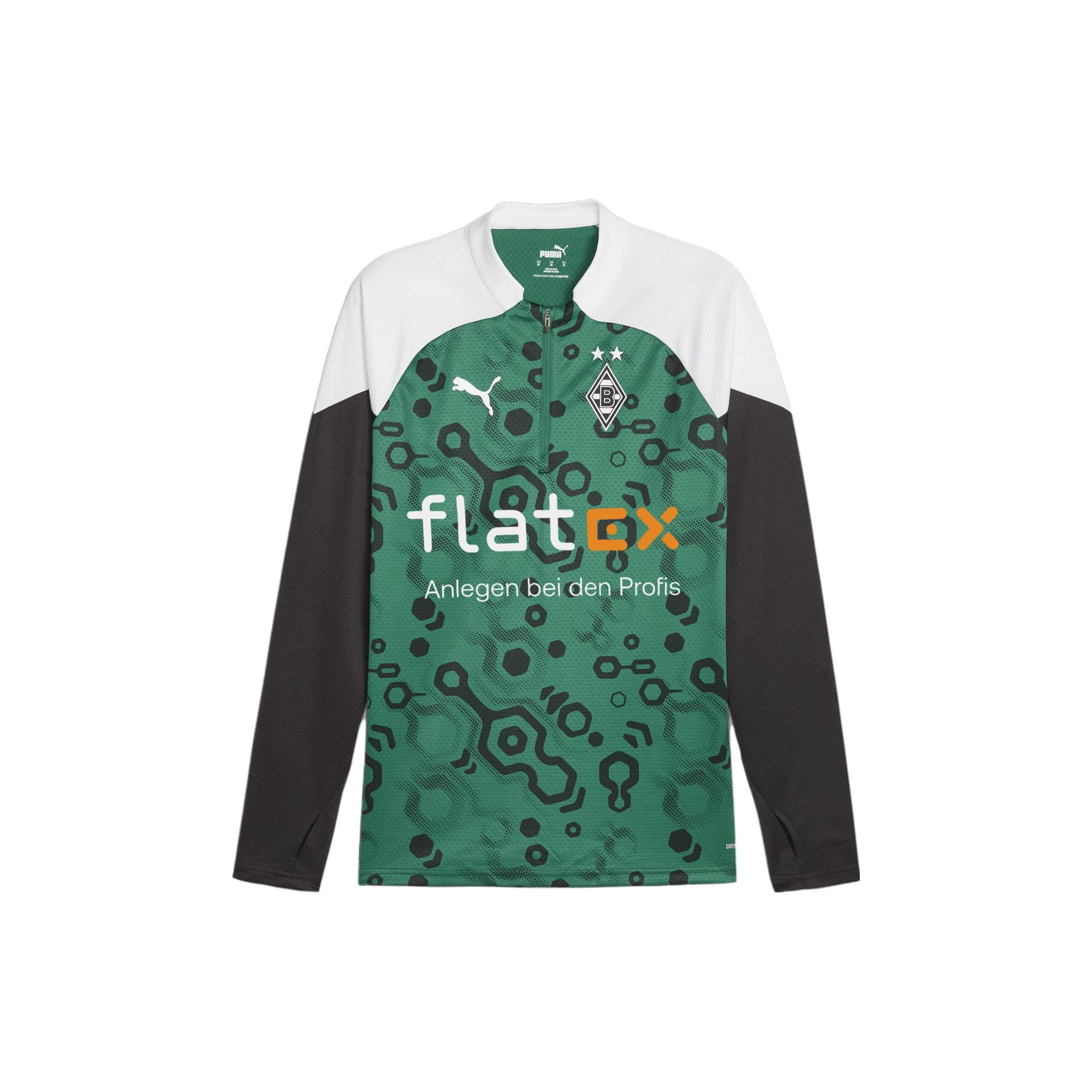 

Puma Training Top 23/24 Zip Closure Color Block Casual Long Sleeve Football Shirt Men tops Green 774320-09 S