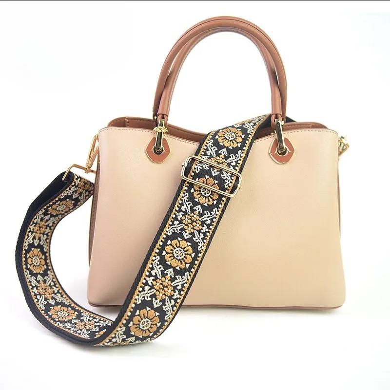 Цветная сумка на плечо, Сумка с толстым плечевым ремнем, Плечевой ремень One Size чёрный