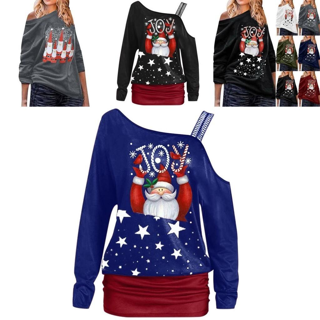 Stylish Women's Christmas Jumper Pullover Loose Fit Sweatshirt For Festive Seasons