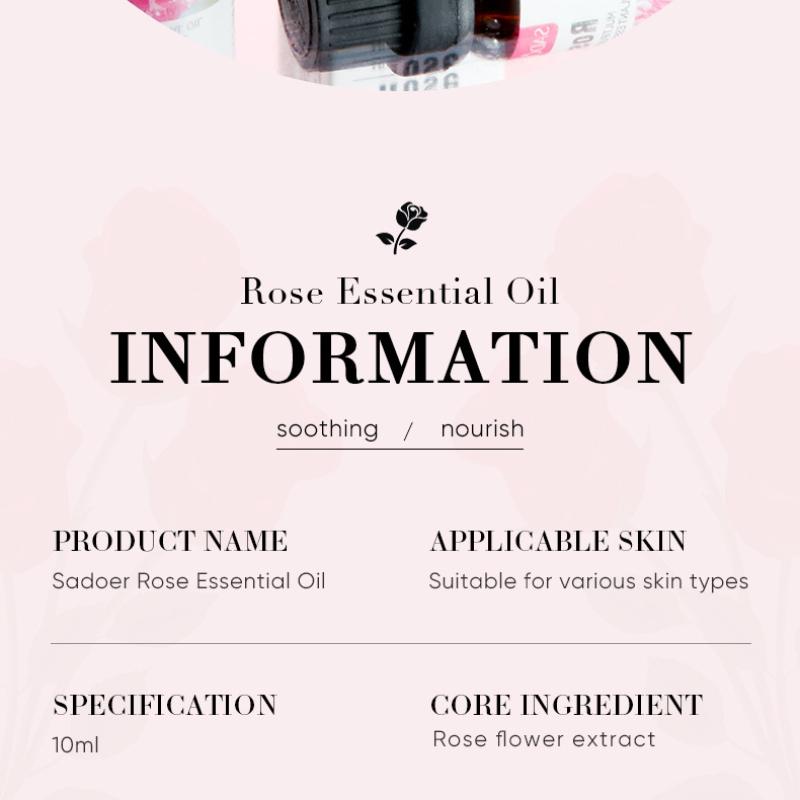 Botanický esenciální olej SADOER Růže Levandule Rozmarýn Hydratační Masážní Esenciální Olej