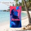 Suguru Custom Name Printed Beach Towel Personalized Soft Towel For Swimming Beach Travel