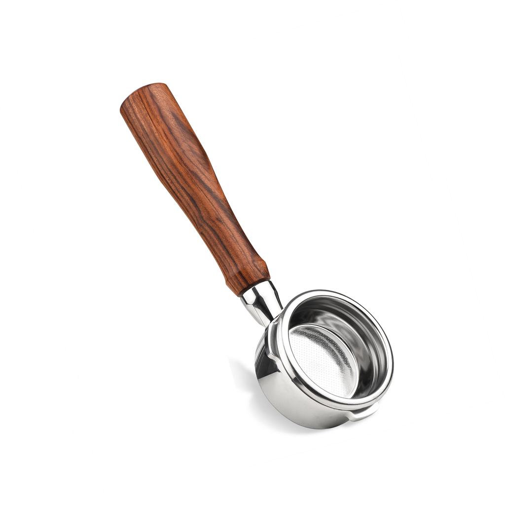 58mm 3 Ears Stainless Steel Bottomless Naked Portafilter Wooden Coffee Handle Cup Filter Basket Replacement