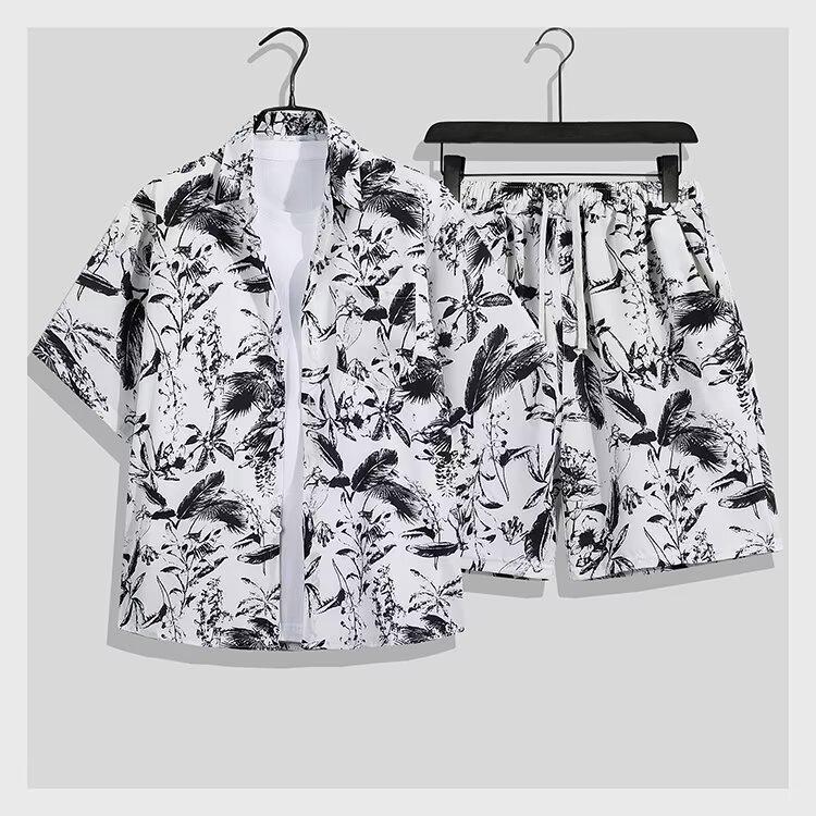 Men's Trendy Vintage Floral Hawaiian Shirt & Shorts Set - Summer Casual Loose Fit