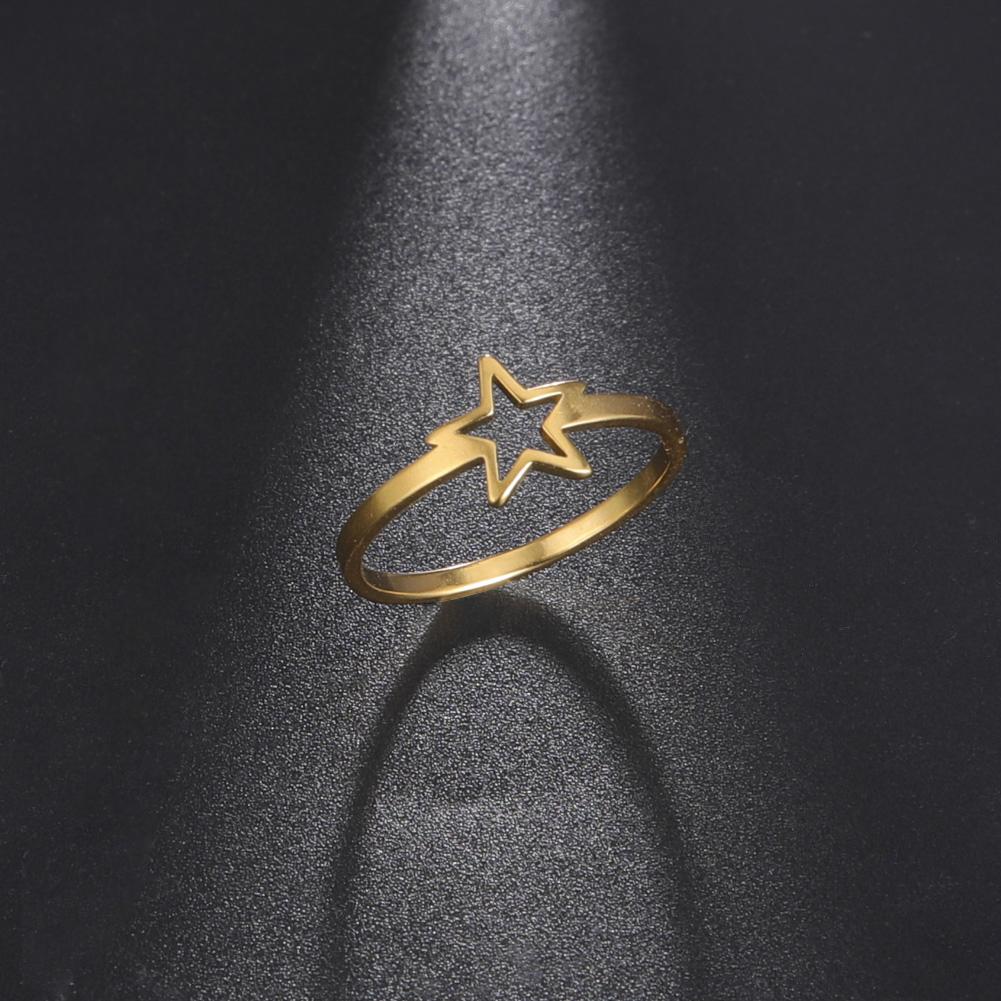 Simple Five Pointed Star Women's Ring Stainless Steel Simple Elegant Ring Accessories Couple Jewelry Gifts