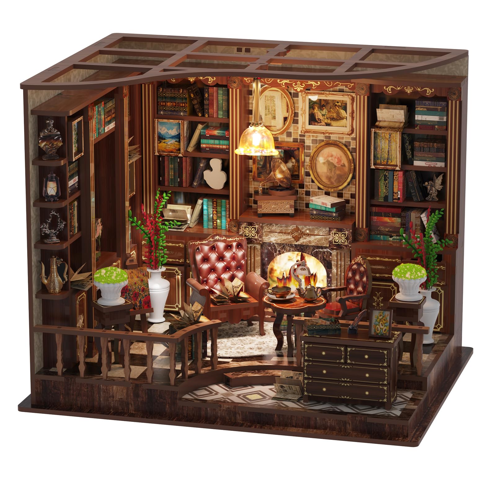 

QmXCyzl Деревянный DIY Миниатюрный Кукольный Домик 3D Пластиковая Модель Ремесло Дерево Интерьер Праздничное Ремесло Ручной Работы Банк Набор, Пазл, Набор, Набор, Пазл, Декор, Подарок,