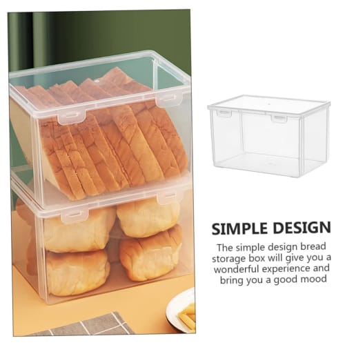 Hoement Clear Food Storage Box, Toast Storage Container, Reinforced, Food Fresh