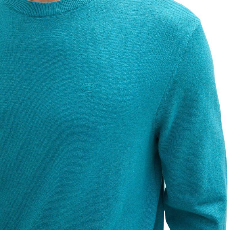 Pull turquoise blue melange 1039805055 Homme TOM TAILOR