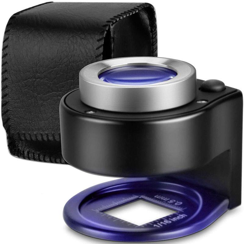 Lente d'ingrandimento per gioielli da monete 30X con luce LED UV, da tavolo, portatile, in metallo, con scala, per tessuti, monete, francobolli