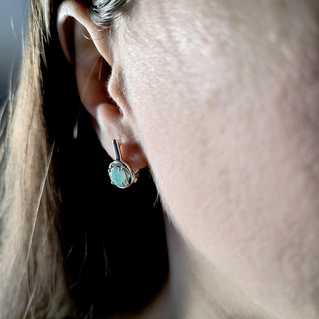 Silver Earrings with Natural Emerald 1.54ct (2167365)