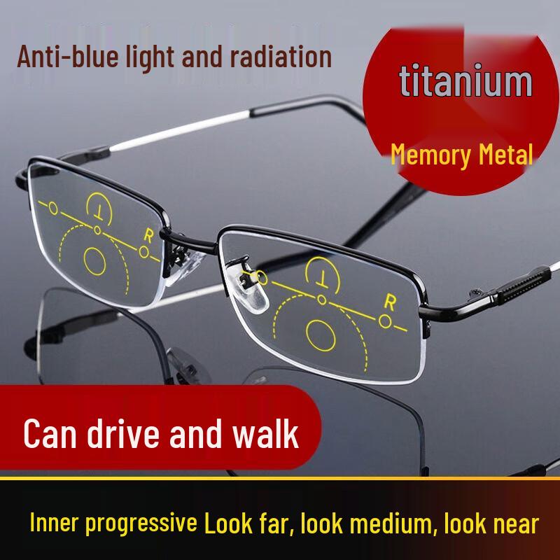 

LESCA LUNETIER Чоловічі Ультралегкі Прогресивні Читальні Окуляри з Захистом від Синього Світла 100 Diopter