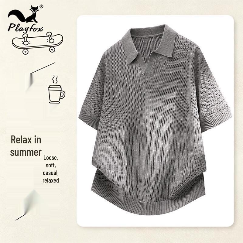 PLAYFOX Men s Short Sleeve Polo Shirt XL серый