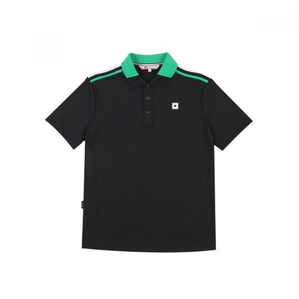 

Onoff Men S Color Block Collar Neck ShorT Sleeve T ShirT Of9023ga Black BLACK/52